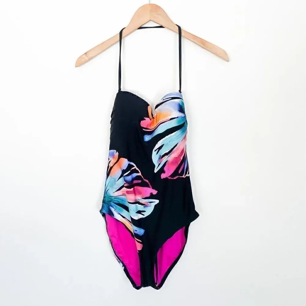 La Blanca Prism Palm bandeau mio one piece swimsuit